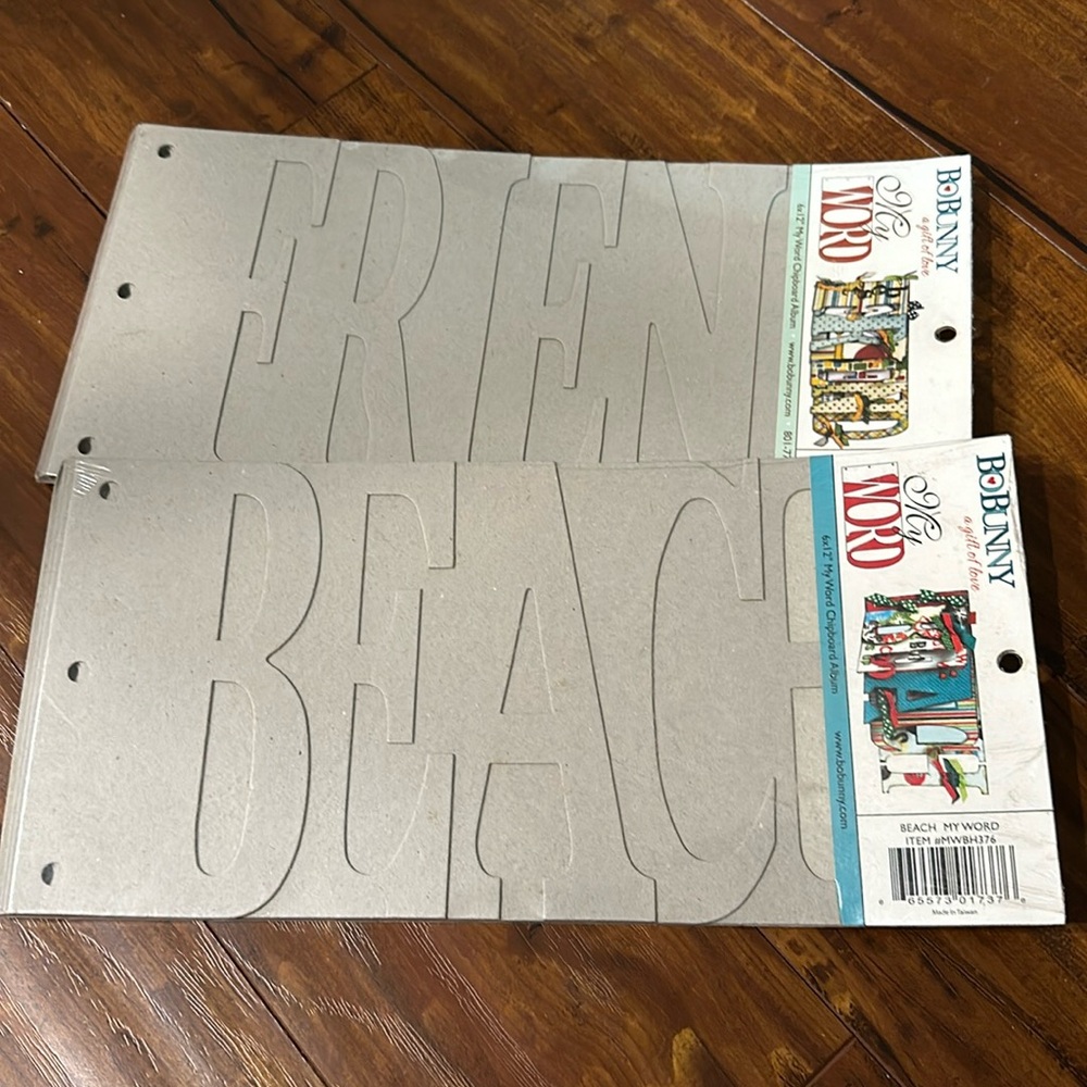 2 Bo Bunny 6 Inch by 12 Inch My Word‎ Chipboard Albums Friend & Beach